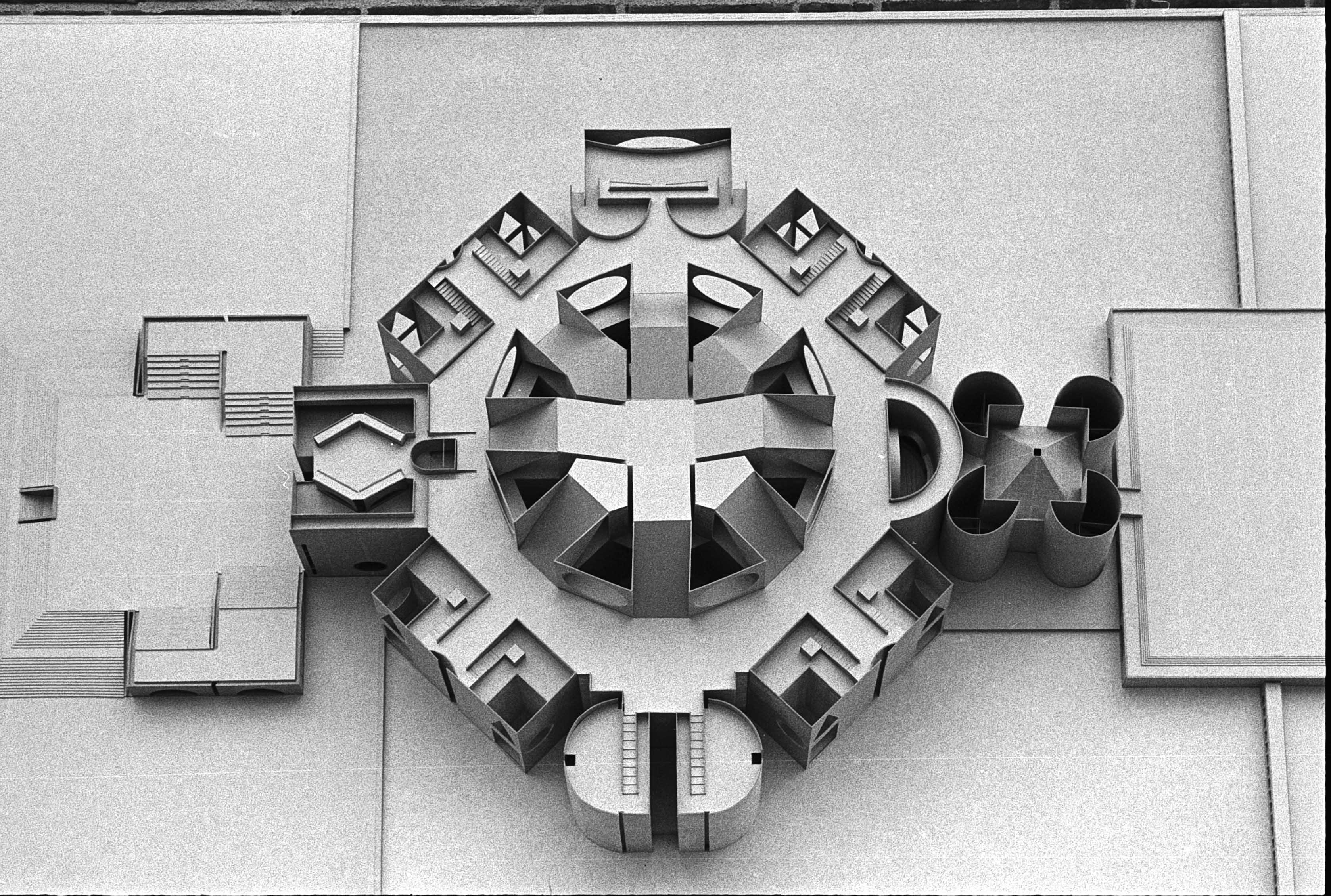 Architectural model for Louis Kahn's Banglahesh Capitol building