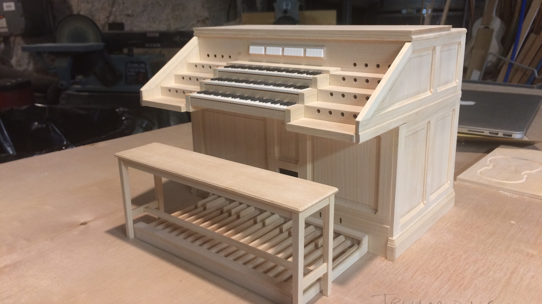 Model of the Cavaille - Coll organ console.