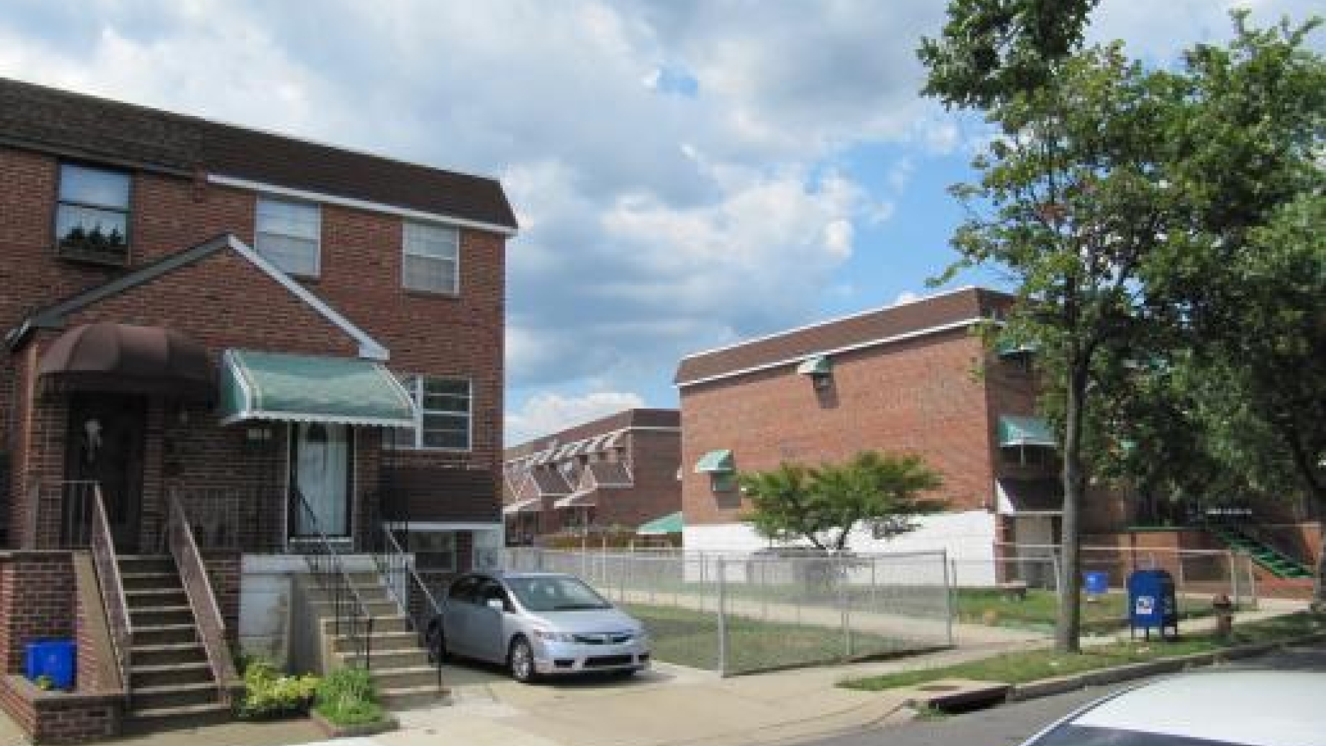 A street view of a residential area in West Philadelphia.
