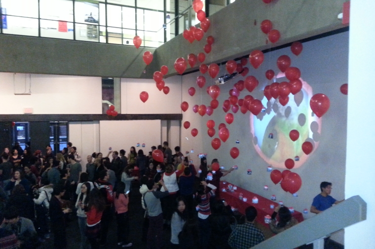 Balloons being released at the event