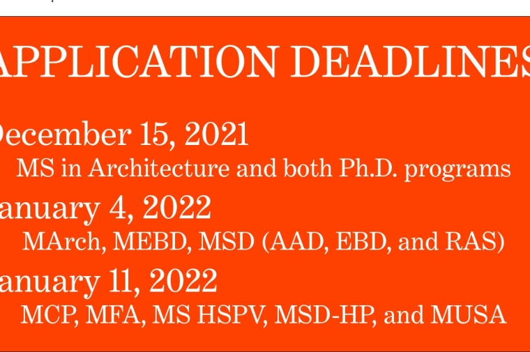 Application Deadlines December 15, January 4 and January 11