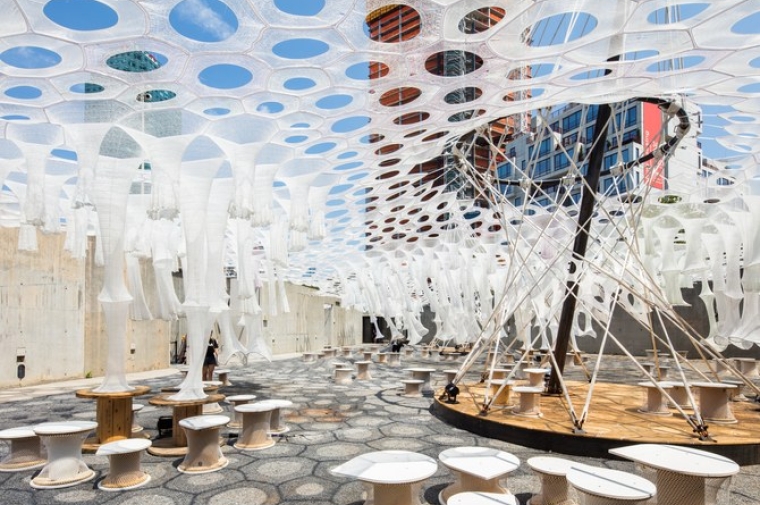 Experimental installation at MOMA by Jenny Sabin