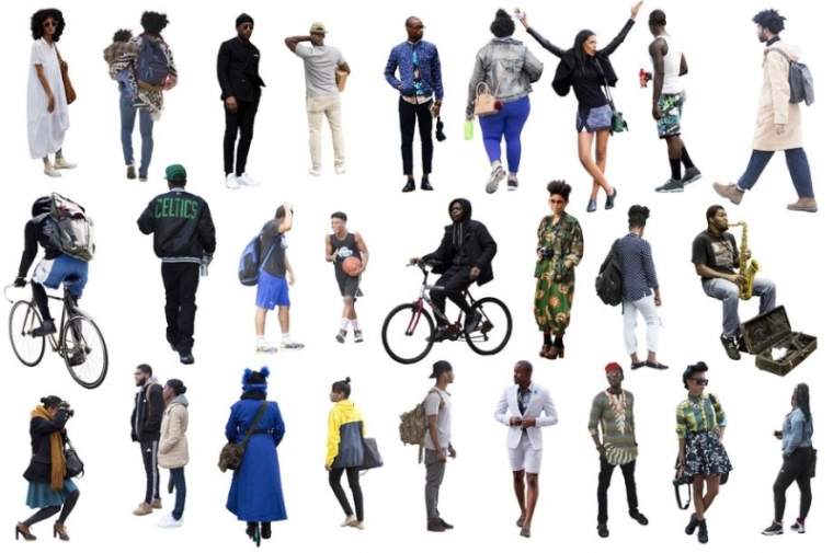 Architectural Scale images featuring people of under represented ethnicities.