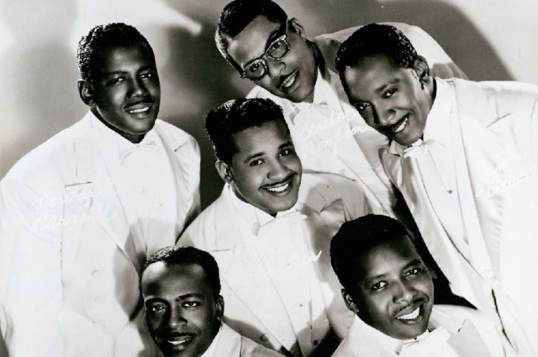 black and white photo of 6 gospel singers
