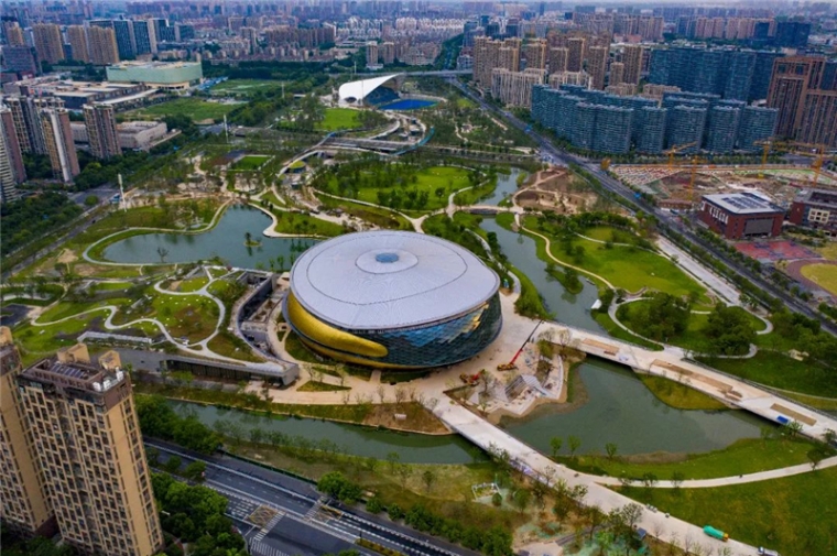 Overhead shot of Hangzhou Stadium