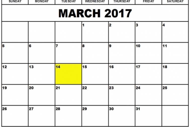 March 2017 Calendar Template
