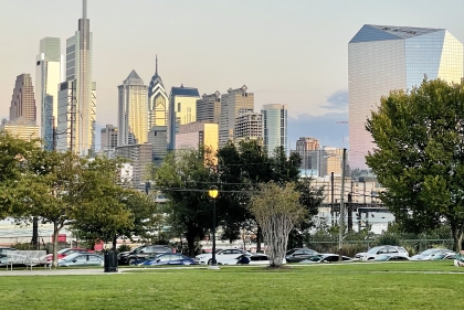 Philly Skyline at Sunset from Drexel Park