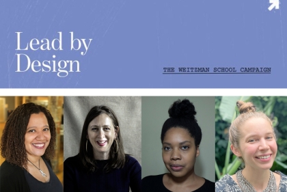 Portraits of four woman who are in Weitzman's Women in Design group.