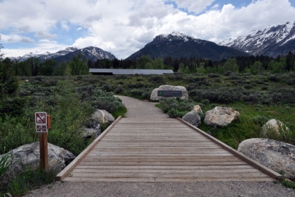 Path leading to Laurance S. Rockefeller Preserve Center in Grand Teton National Park.