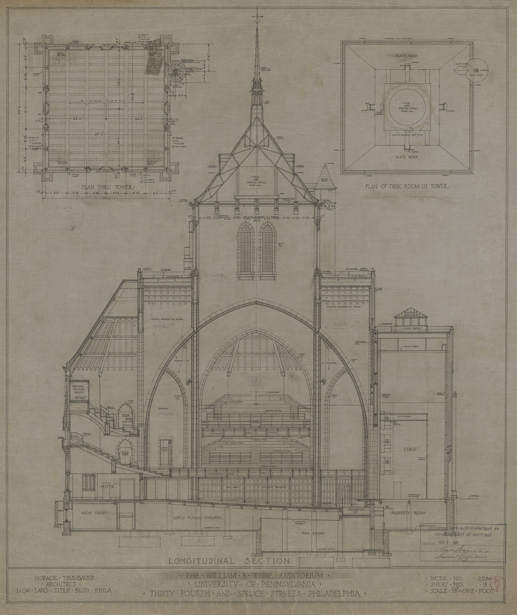 Cross section of Irvine Auditorum on University of Pennsylvania's campus