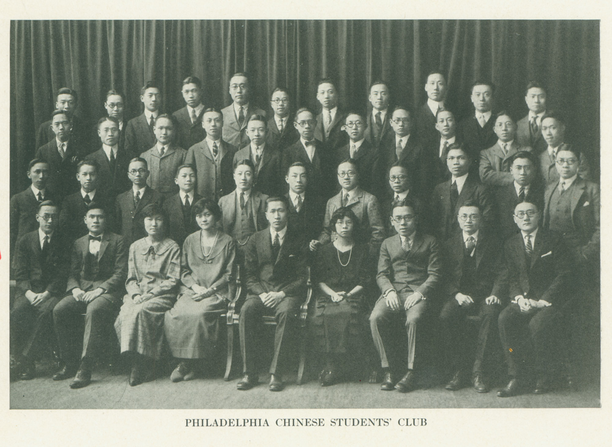 Photograph of the Chinese student alumni club, University of Pennsylvania, 1926
