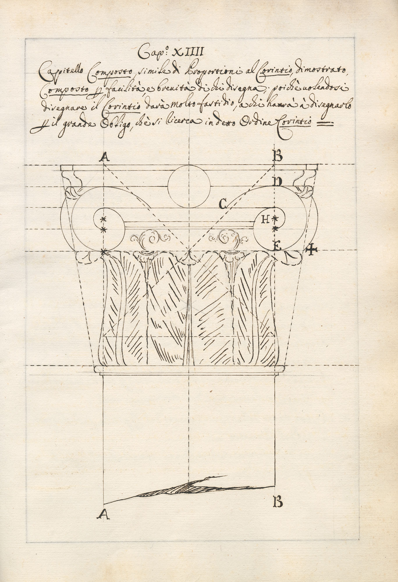 Architectural engraving of column