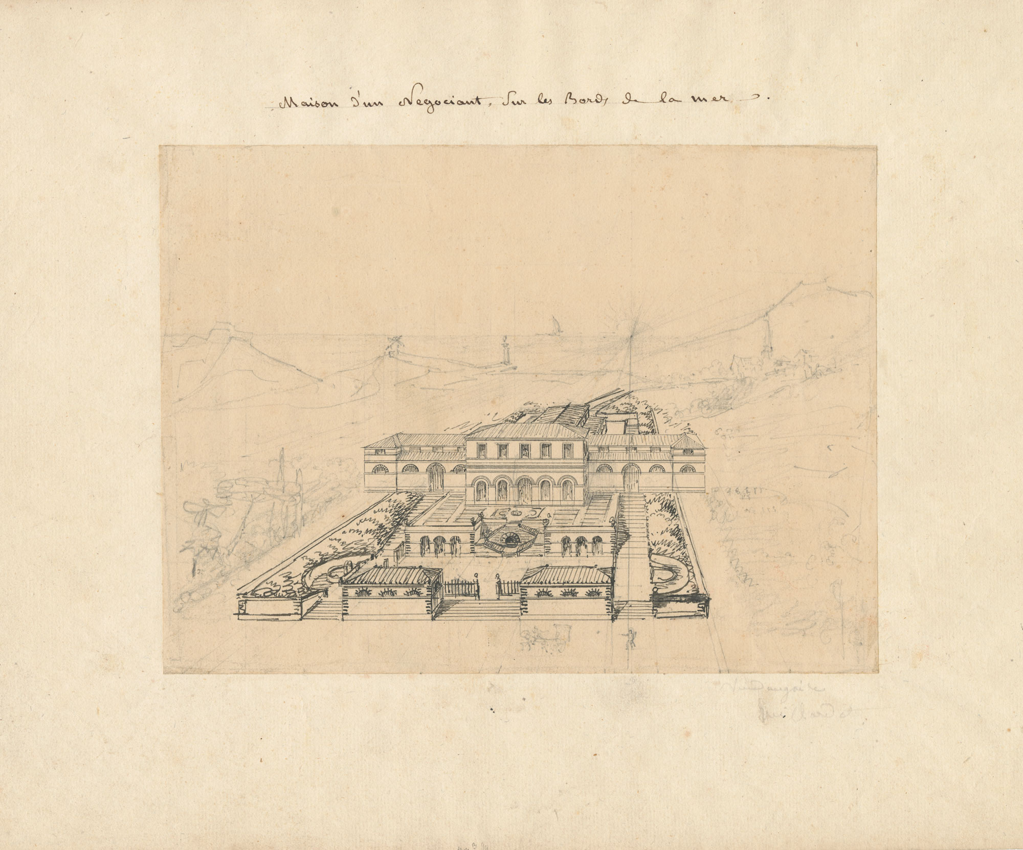 Architectural drawing of mid ninteenth century french theater