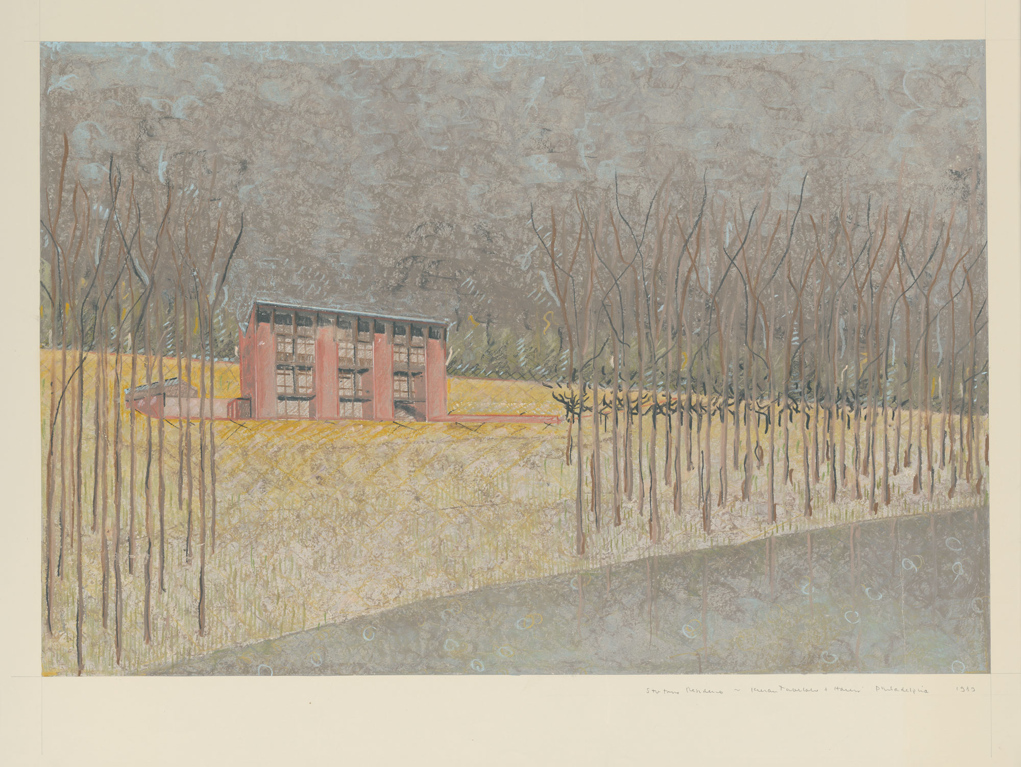 Pastel sketch of Stufano residence
