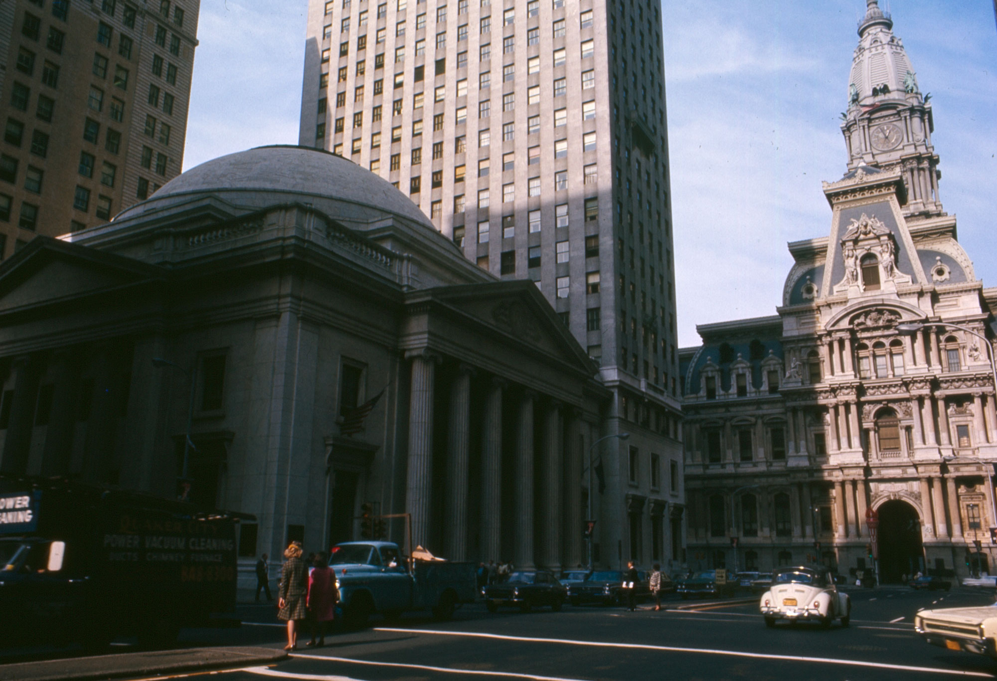 Color slide of Broad street, Philadelphia