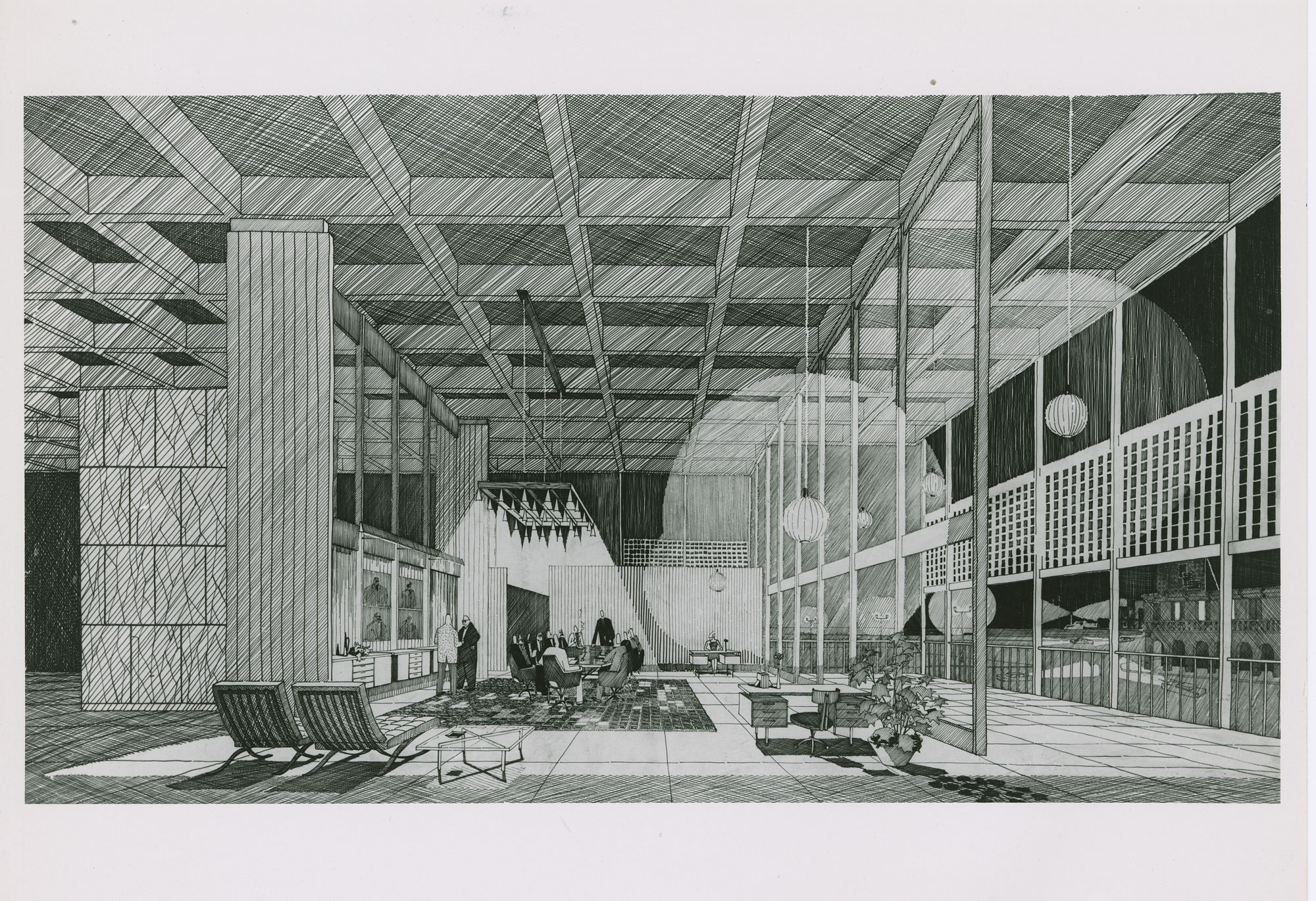 Sketch of interior of house