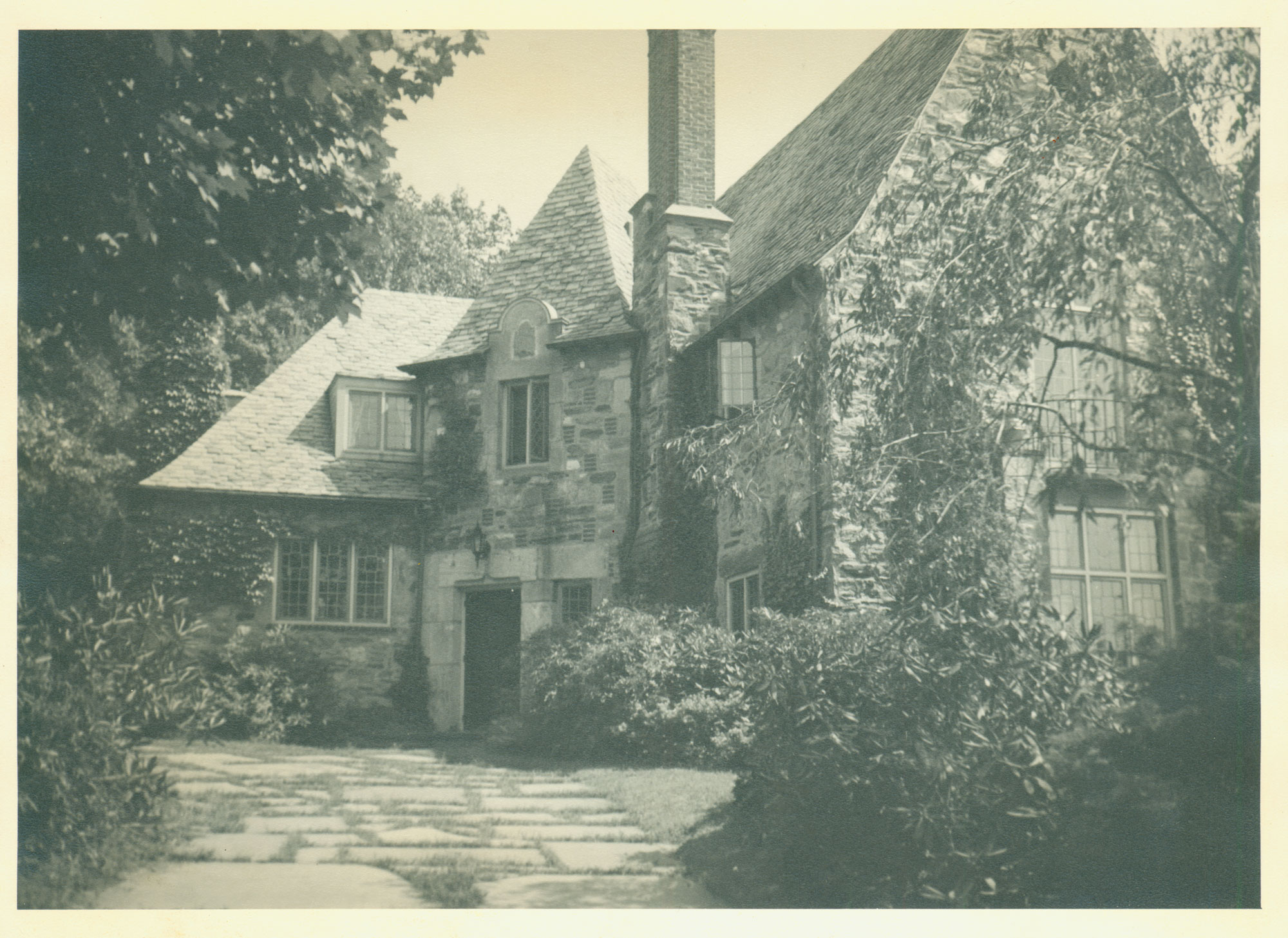 Black and white photograph of residence