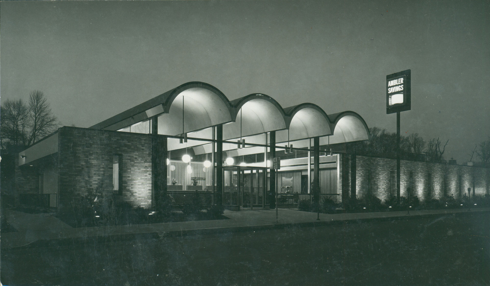 Black and white image of Ambler Savings Bank