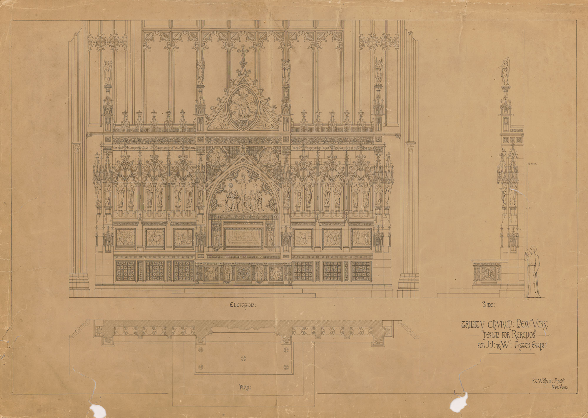 Sketch of chruch altar