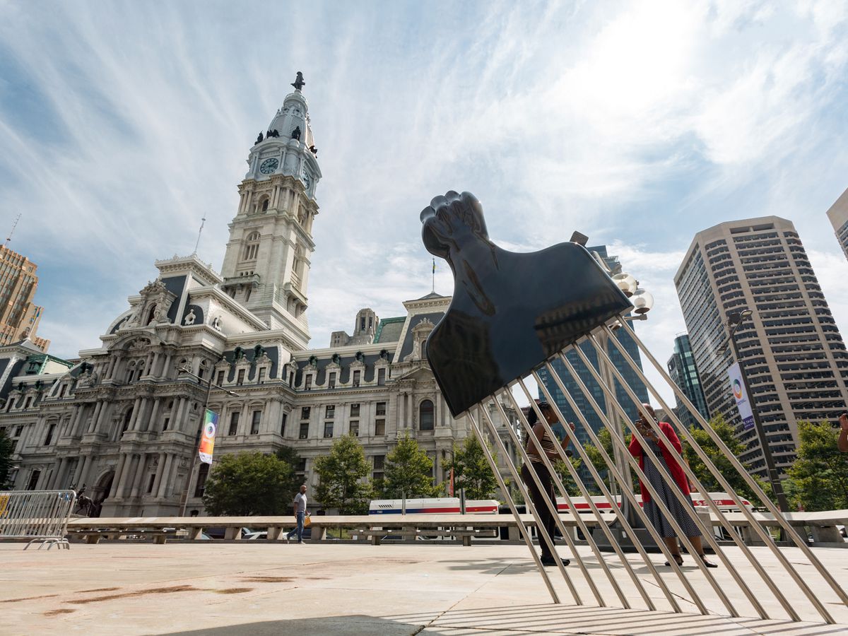 Hank Willis Thomas’ ‘All Power to All People,’ Thomas Paine Plaza, Philadelphia