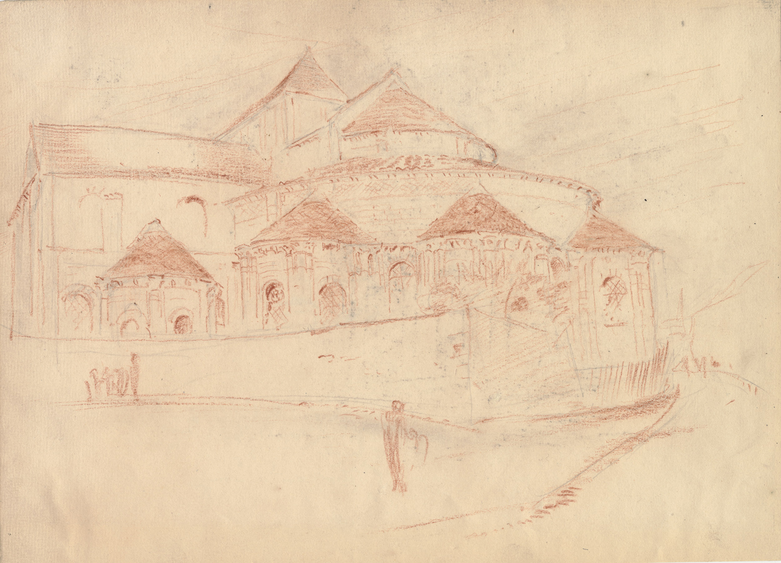 Sketch by Stamford White of a Romanesque Church apse