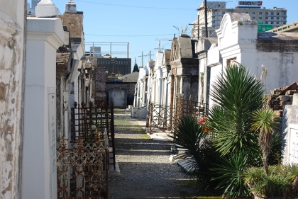 Row of mausoleums in St. Louis Cemetery