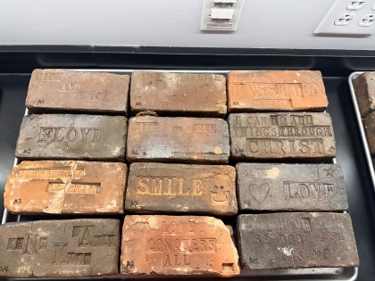 The samples given to the ACL by the Baltimore Community Brick Project for compression analysis