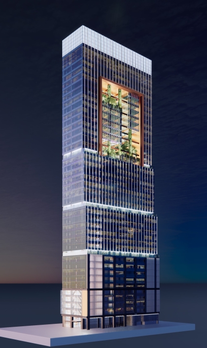 The rendering produced for the High-rise building in Taichung.
