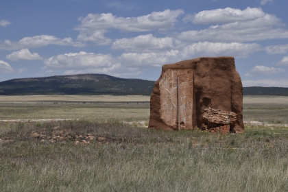 An adobe wall remnant at Fort Union.