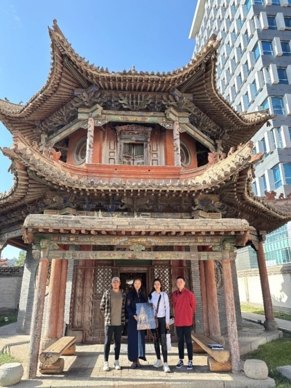 With Director Otgonsuren of the Choijin Lama Temple at Undur Gegeen Temple, the site of WMF’s next phase of restoration