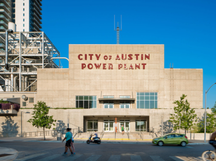 Building with sign reading City of Austin Power Plant