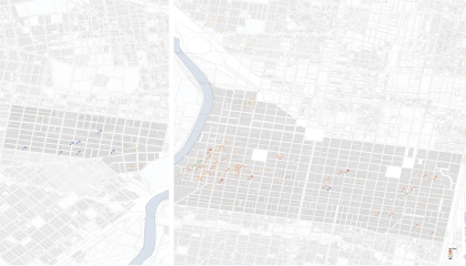 Mapping of the rowhouse buildings in Philadelphia