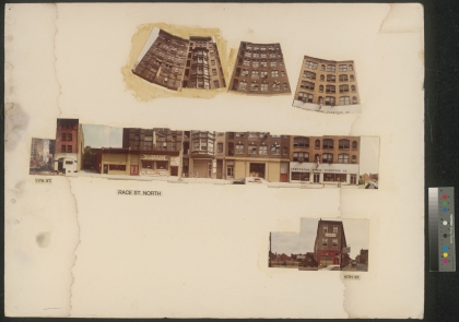 One panel out of a six-panel street view panorama of Philadelphia's Chinatown made by Sabrina Soong in the late 1970s