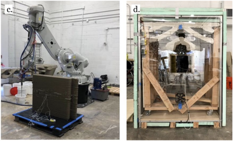 robotic arm printing concrete ceiling