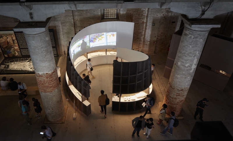 WEISS/MANFREDI, Lines of Movement, view of installation in progress