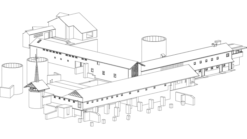 Screenshot of the three-dimensional model of the Midway Barn, created based on Point Cloud data.