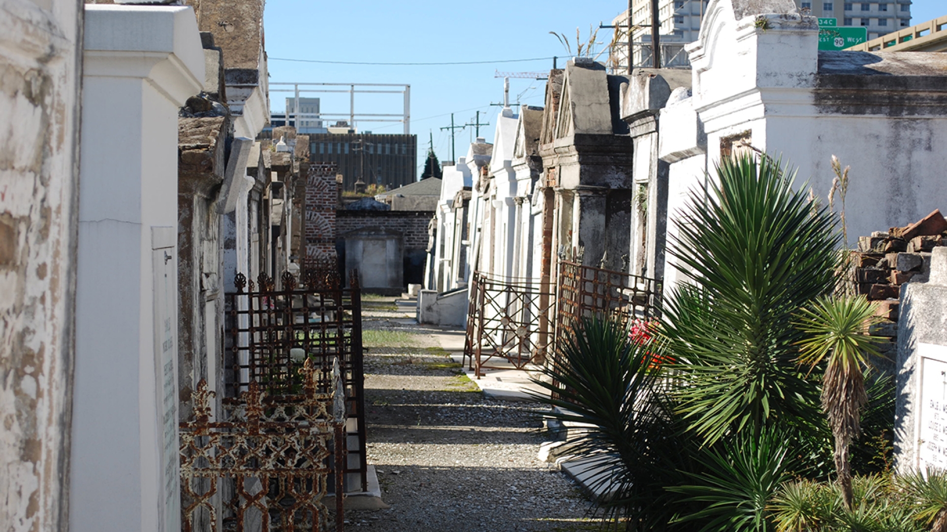 Row of mausoleums in St. Louis Cemetery