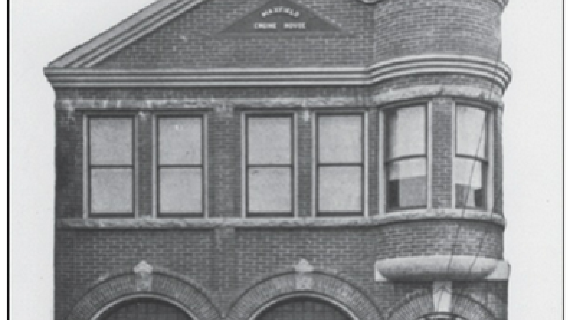 B&W photo of Maxfield fire house