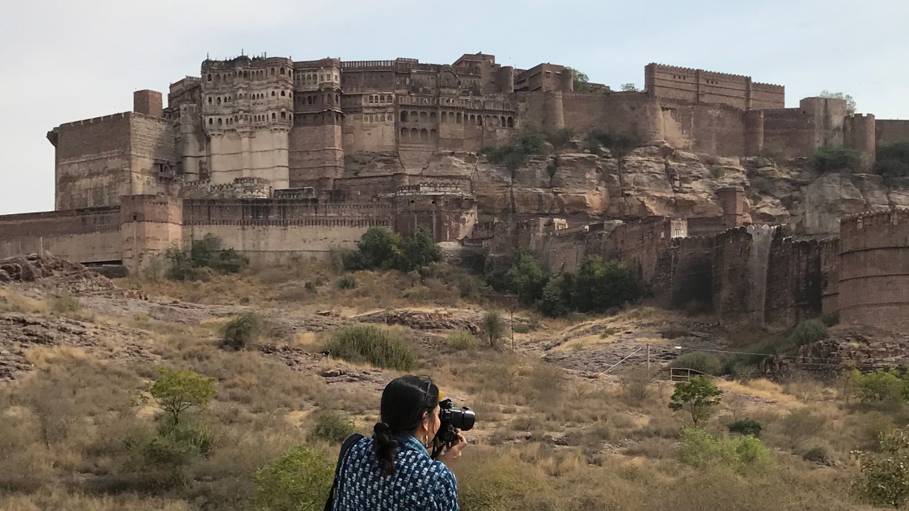 Person photographing Jodhpur Fort