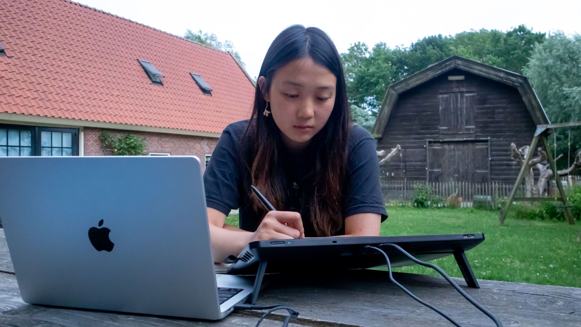 Student Researcher Animators storyboarding in farmhouse in Haastrecht