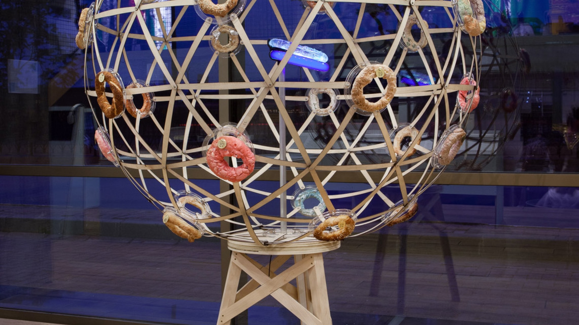 Sphere with donuts attached