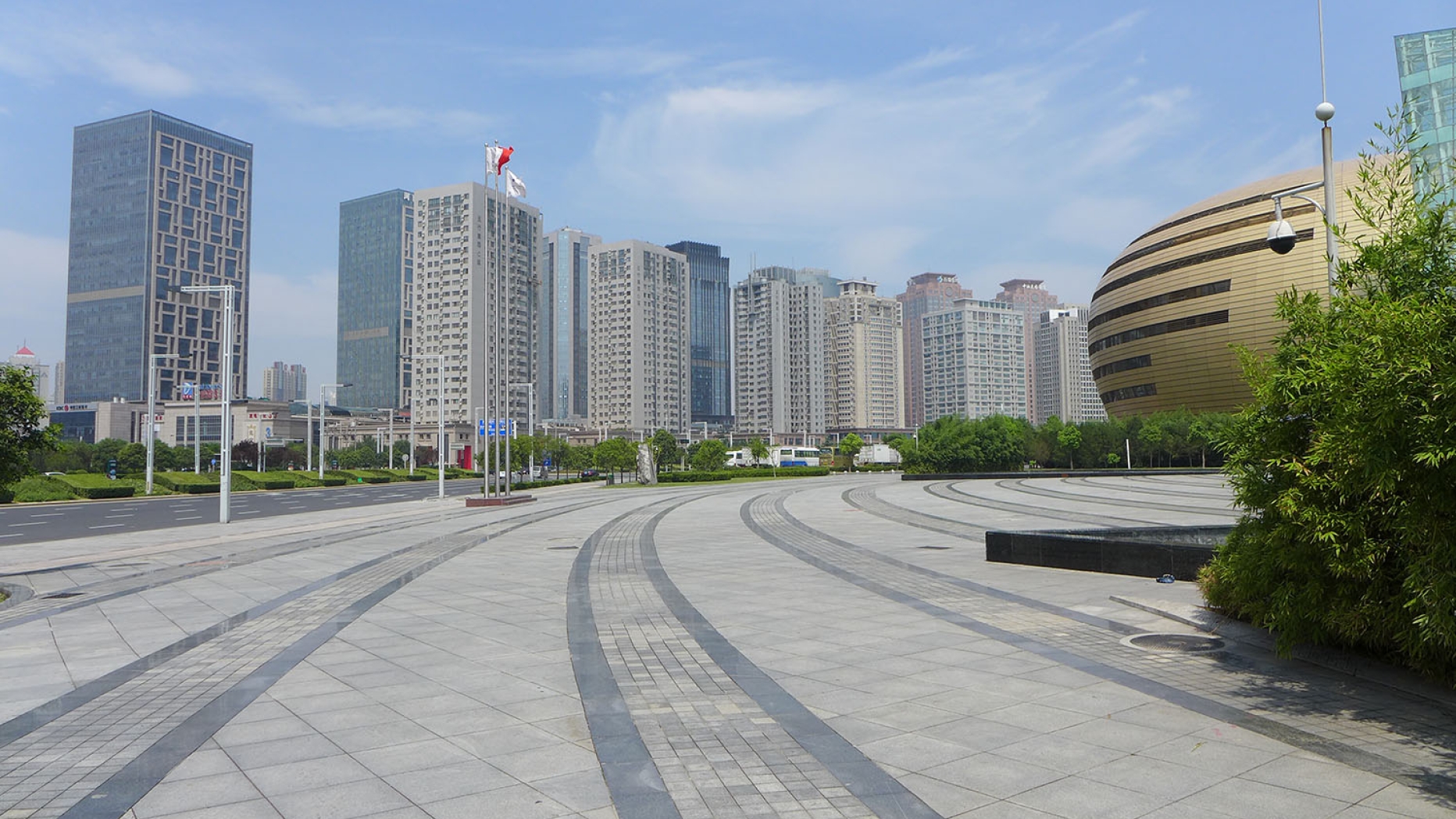 Plaza in city area