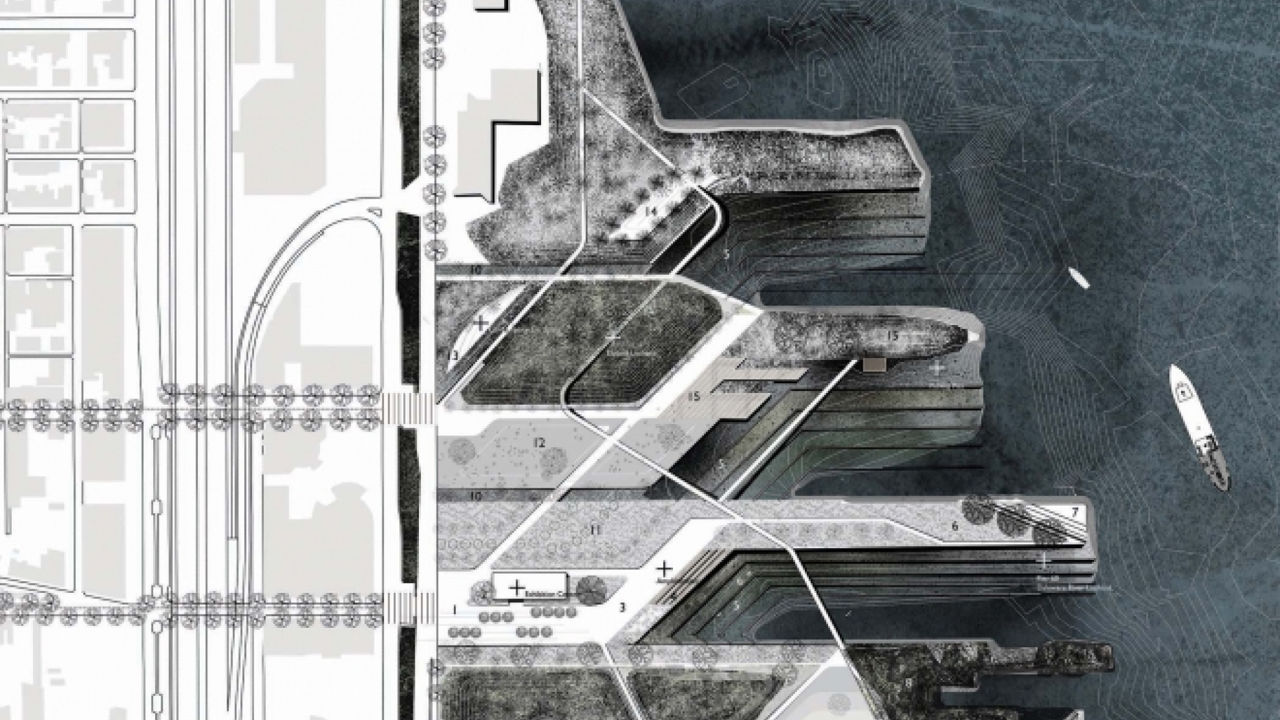 Map of architecture and landscaping project.