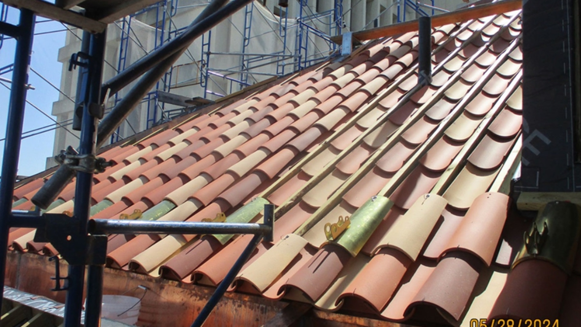 Tile Roof and Scaffolding