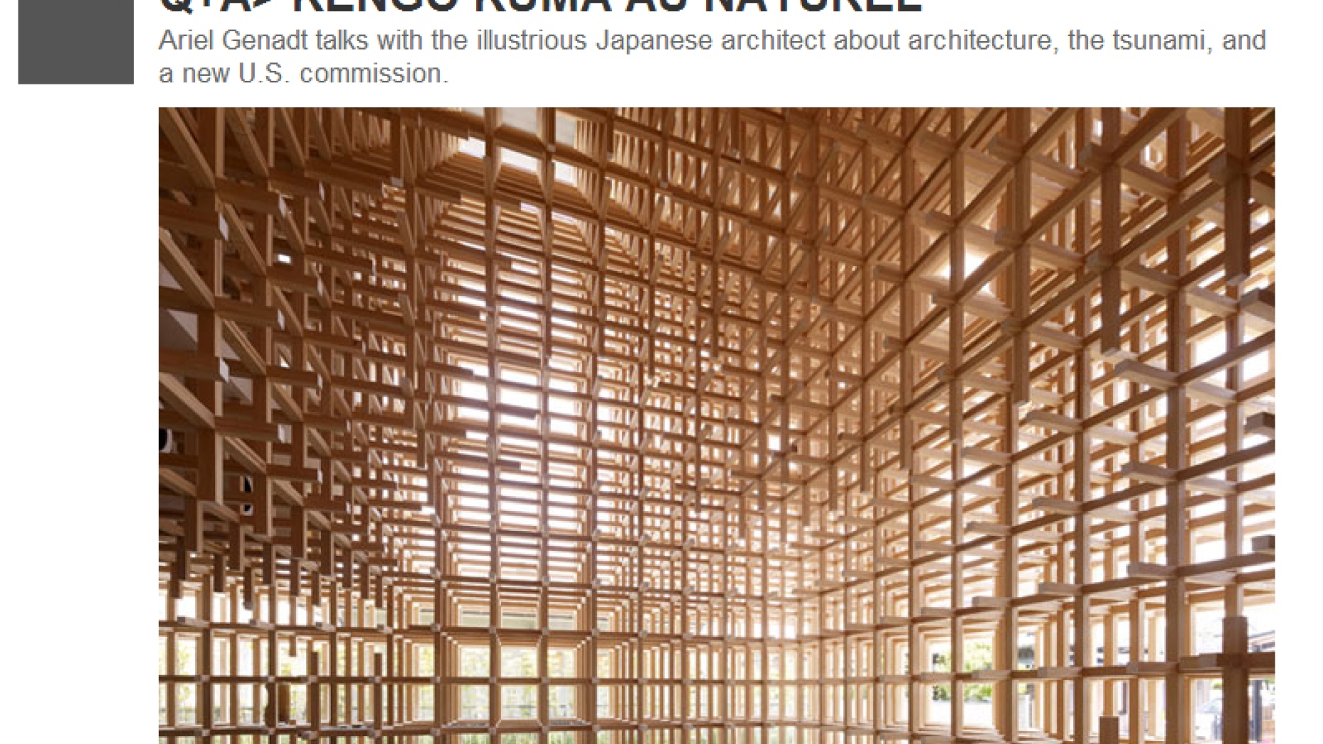 An interview with Kengo Kuma