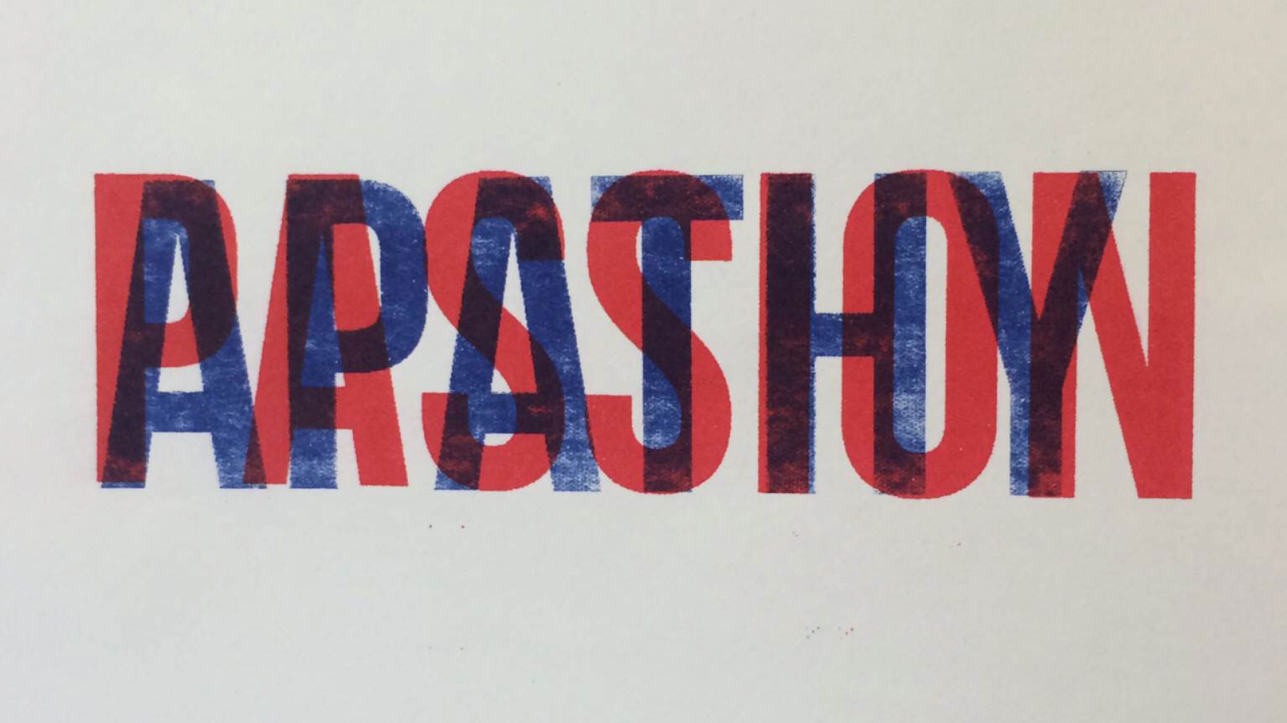 The words "Apathy" and "Passion" written on top of each other in blue and red respectively.