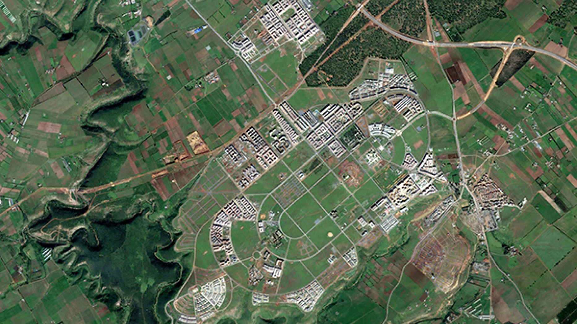 Satelite photo of urbanization in Morocco