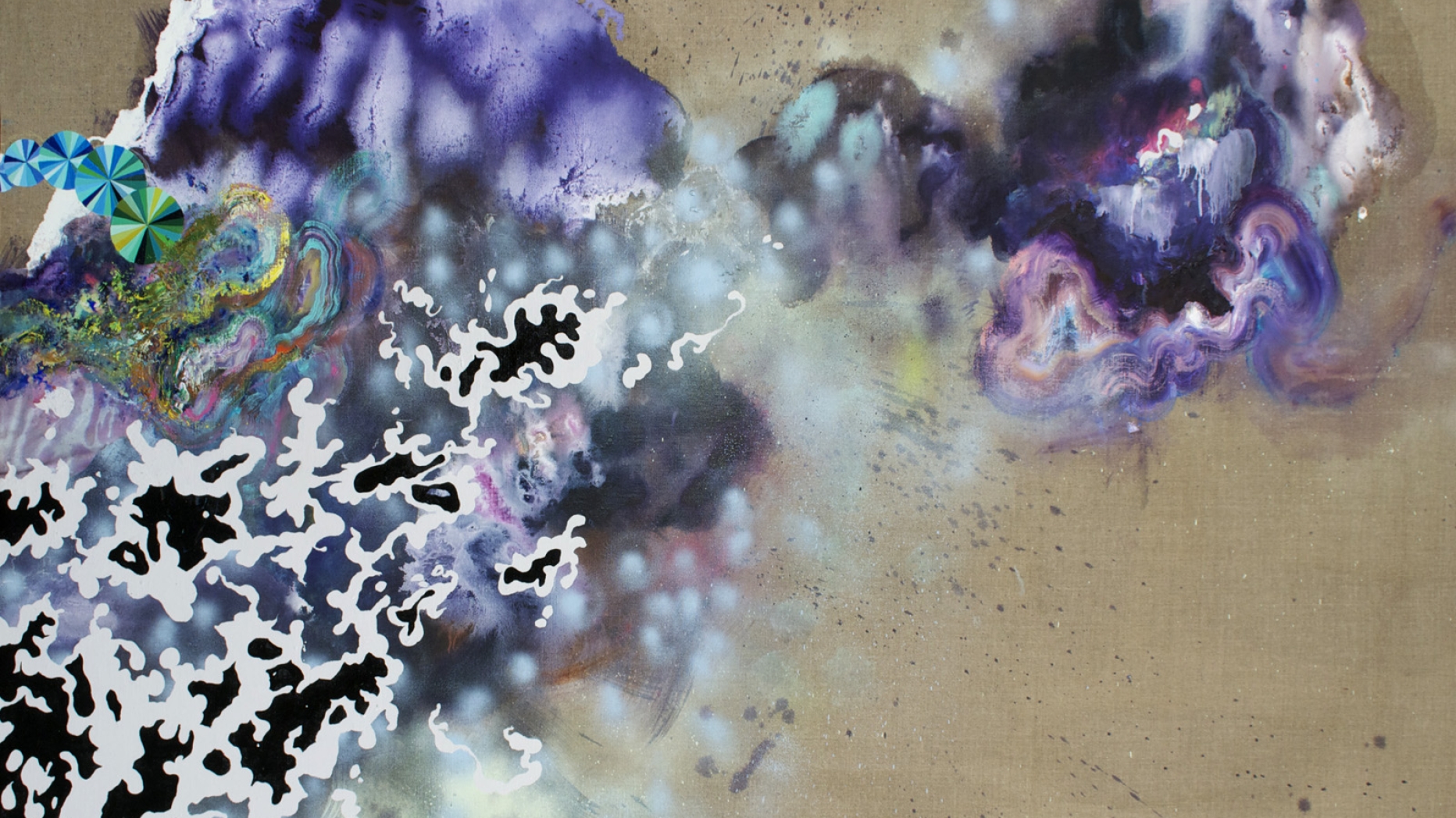 Field Guide to Elsewhere, 2014, oil and mixed media on linen, 60" x 72"