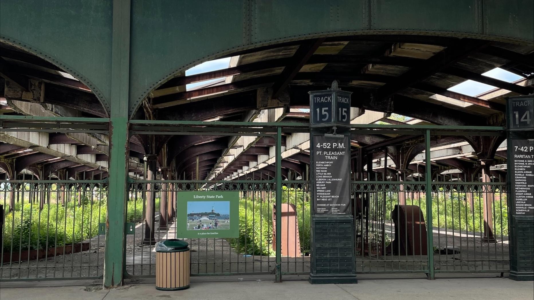 Ruins of Central New Jersey Railroad platforms at Liberty State Park