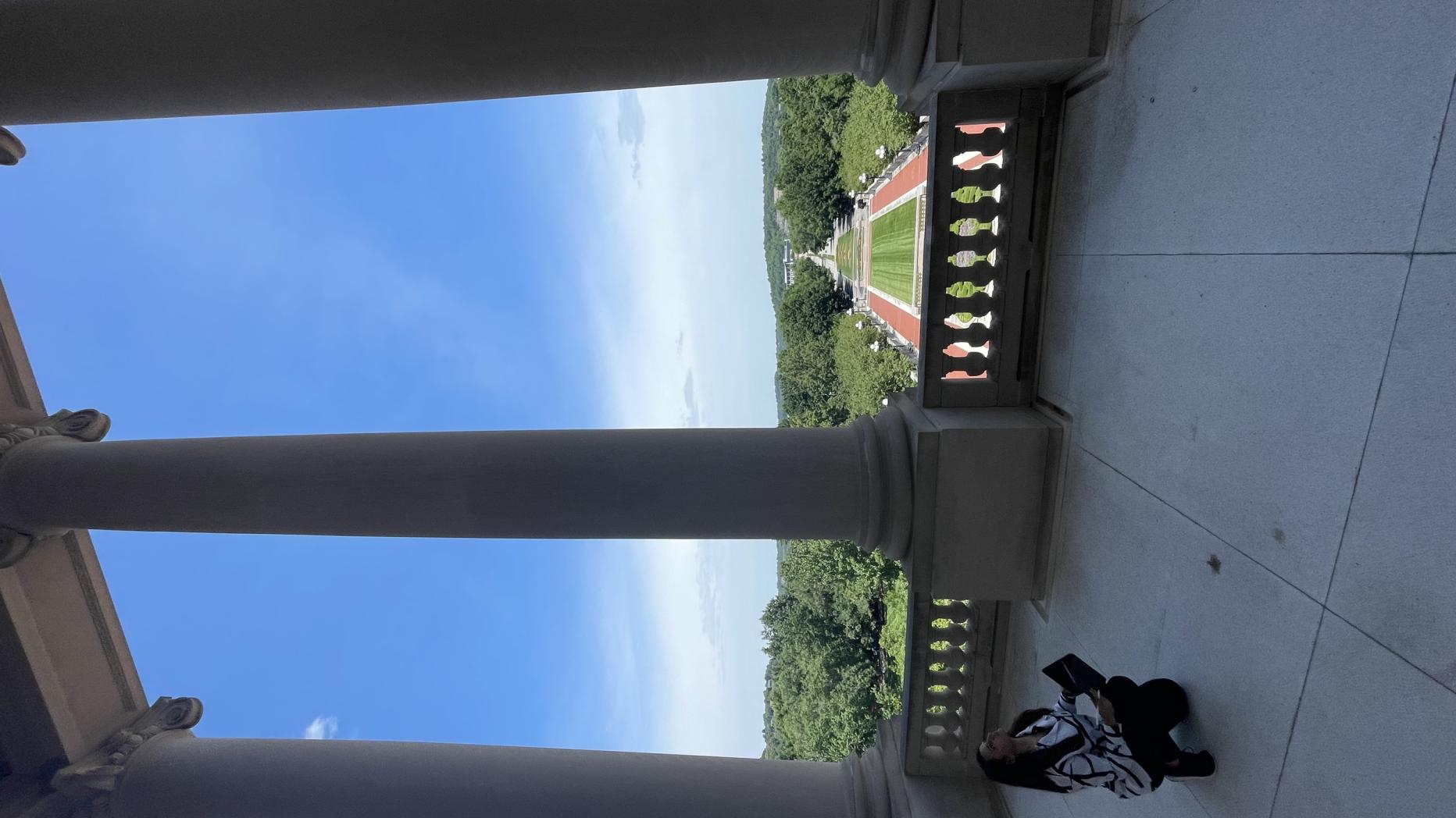 Noting the conditions of the surfaces in the State Reception Room Balcony